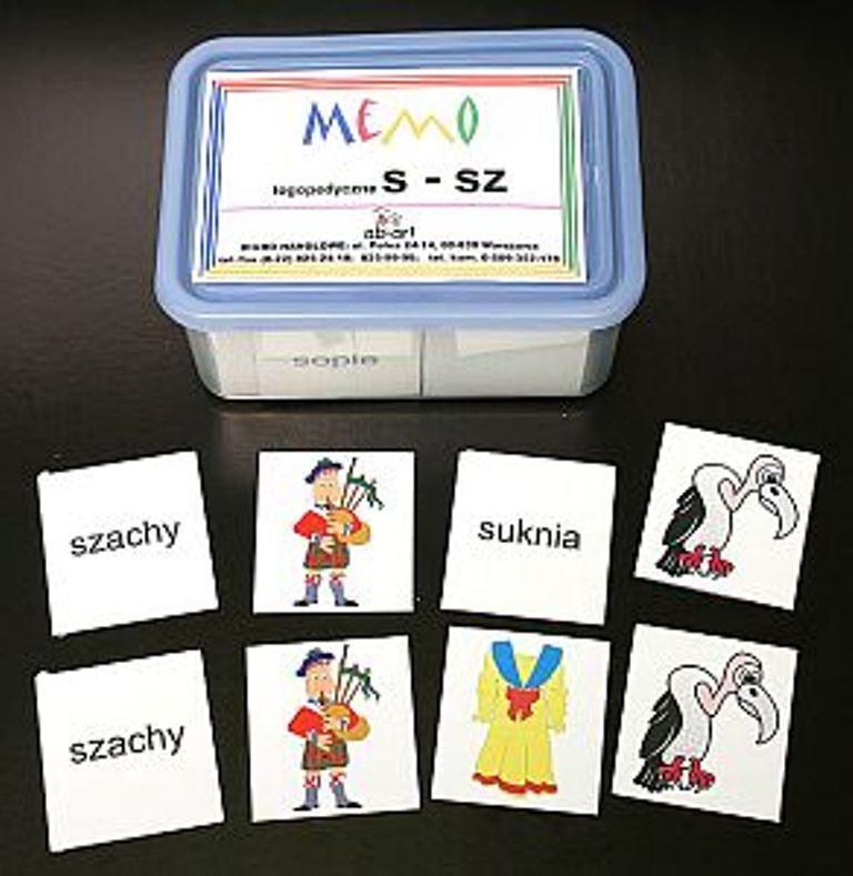Memo logopedyczne S - SZ - obrazkowe , wyrazowe