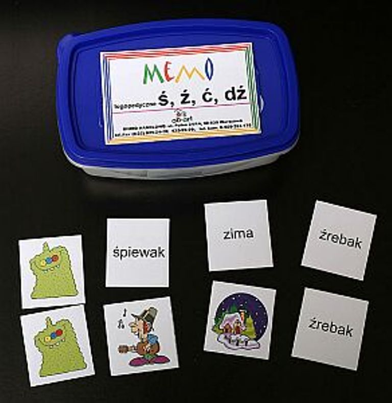 Memo logopedyczne Ś , Ć , Ż , DŻ - obrazkowe , wyrazowe