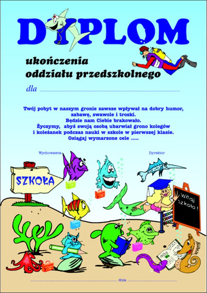 Dyplom ukończenia oddziału przedszkolnego 5