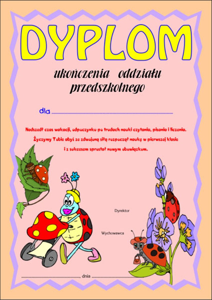Dyplom ukończenia oddziału przedszkolnego 6