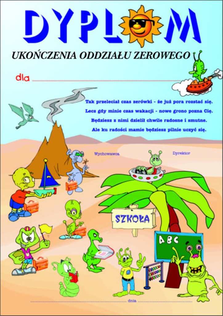 Dyplom ukończenia oddziału zerowego 1