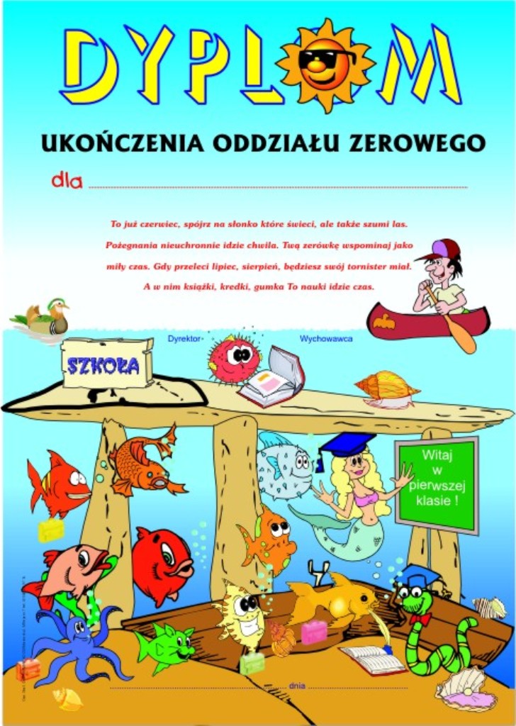 Dyplom ukończenia oddziału zerowego 4