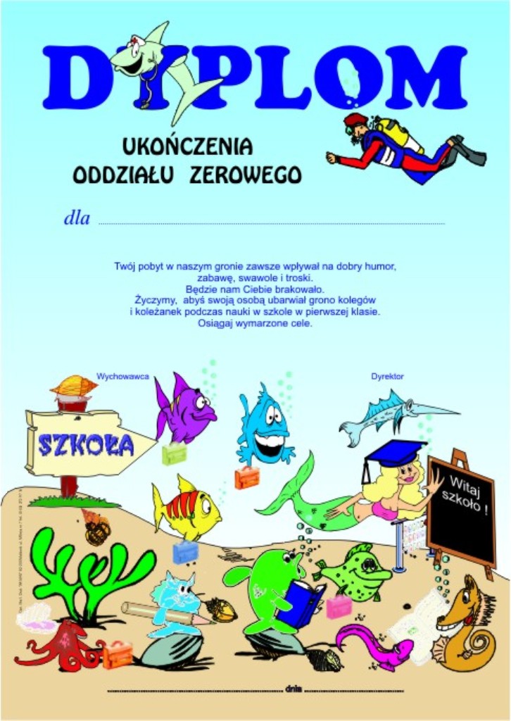 Dyplom ukończenia oddziału zerowego 5