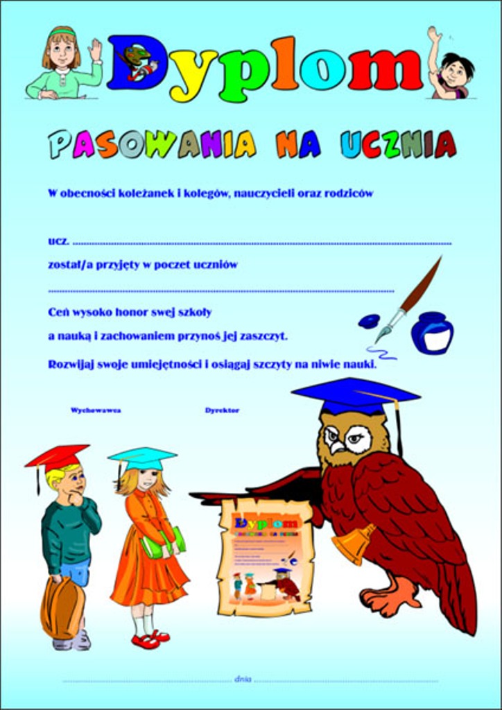 Dyplom pasowania na ucznia 2