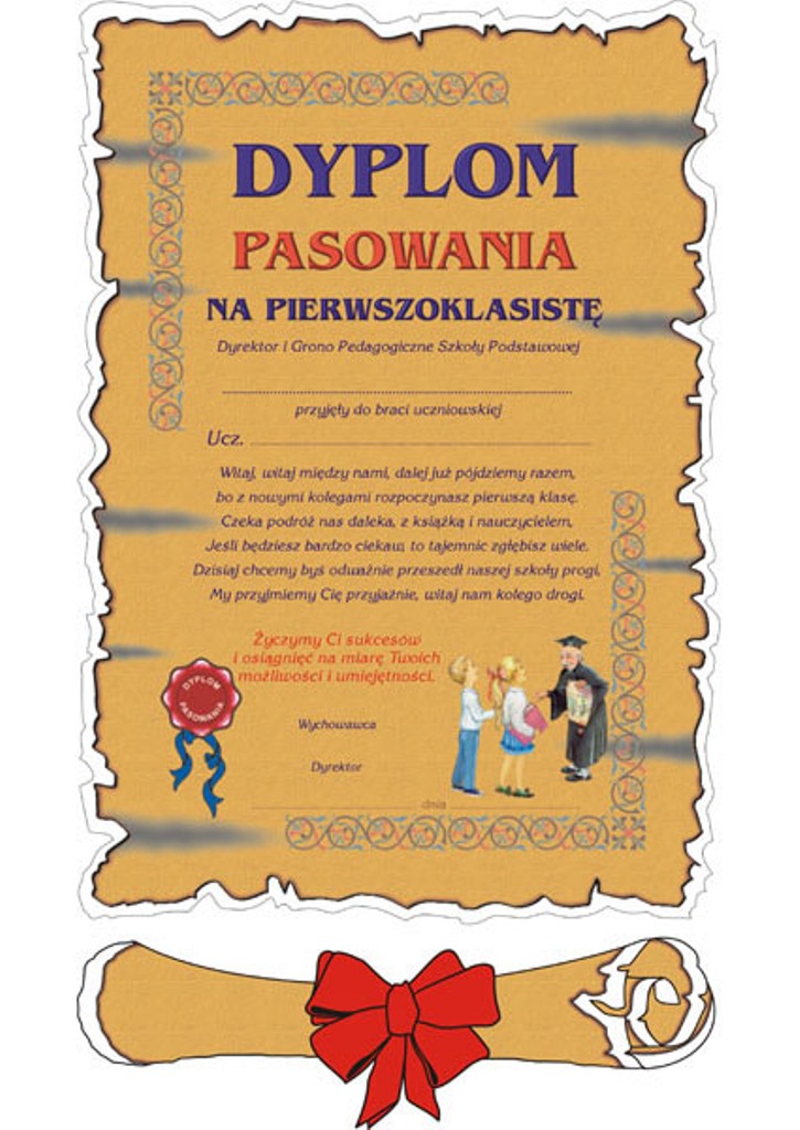 Dyplom pasowania na ucznia 8