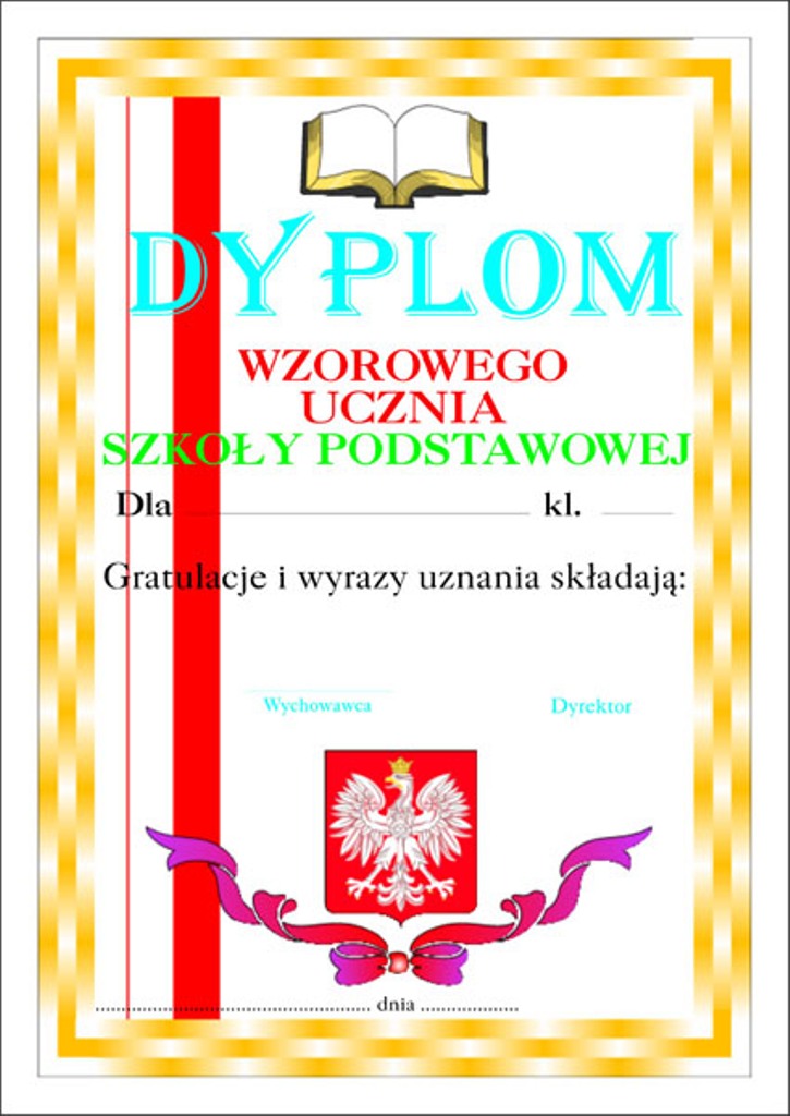 Dyplom Wzorowy Uczeń 4