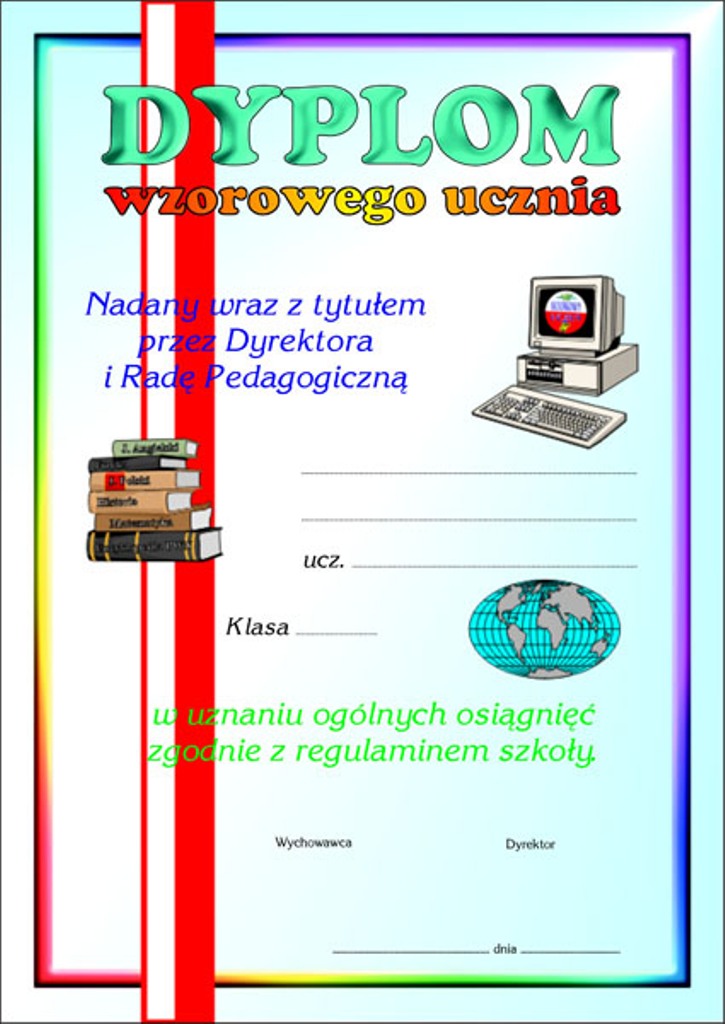 Dyplom Wzorowy Uczeń 5