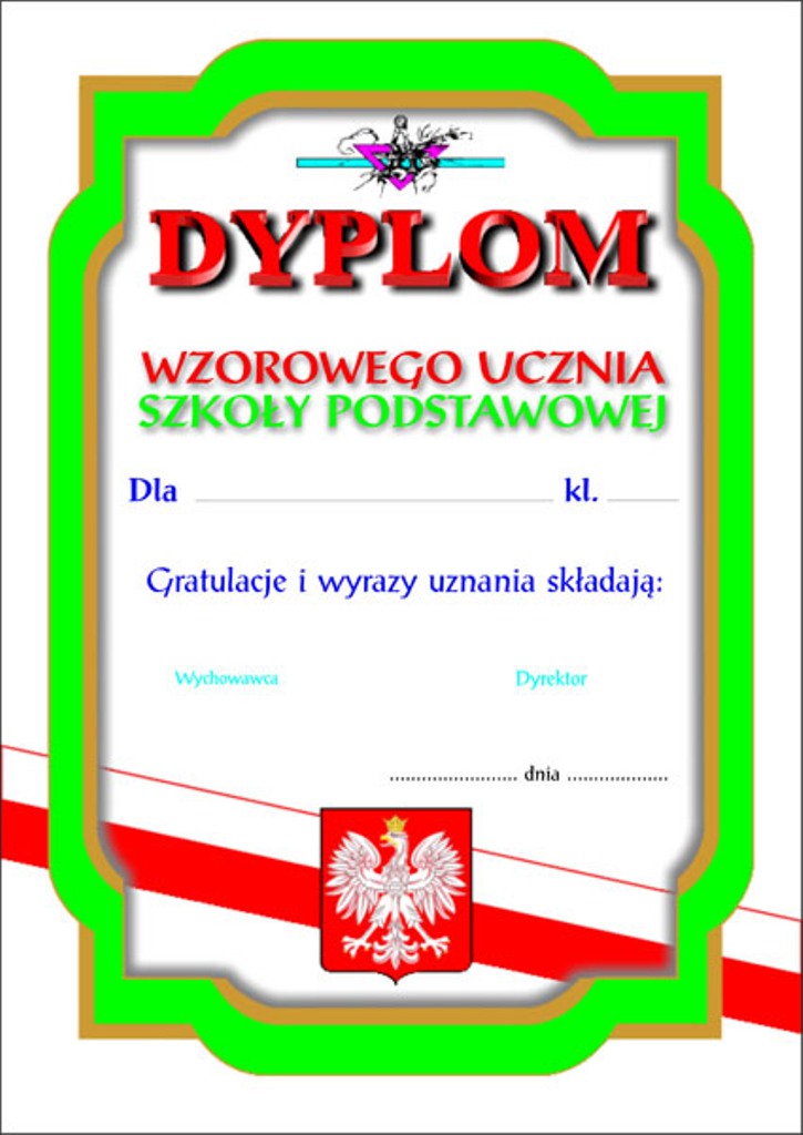 Dyplom Wzorowy Uczeń 6