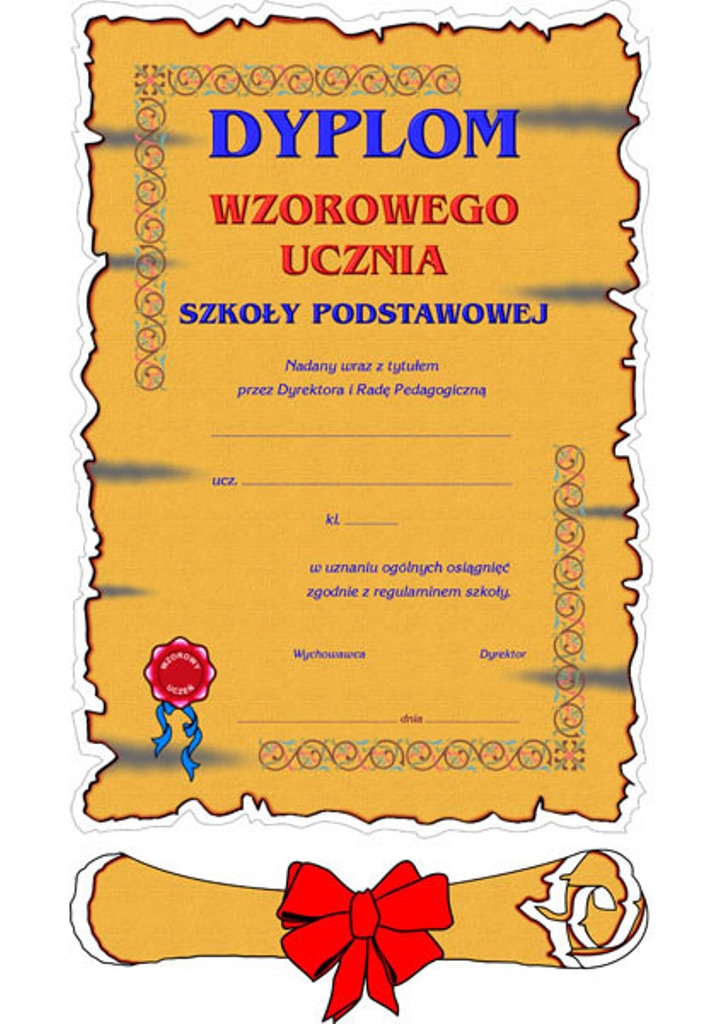 Dyplom Wzorowy Uczeń 9
