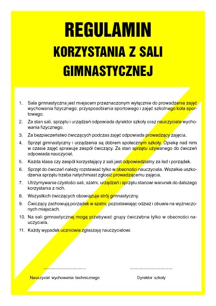 Regulamin korzystania z sali gimnazstycanej