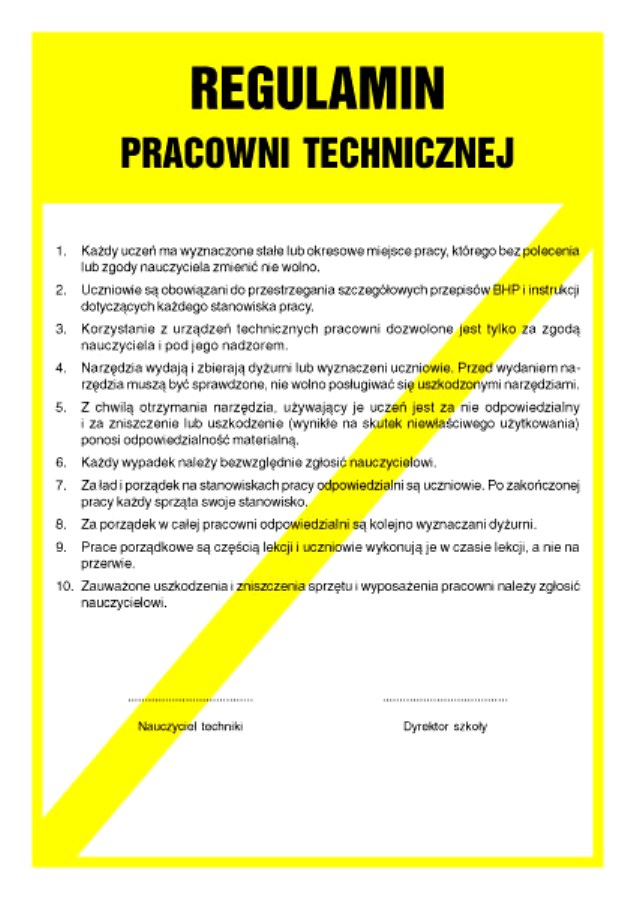 Regulamin pracowni technicznej