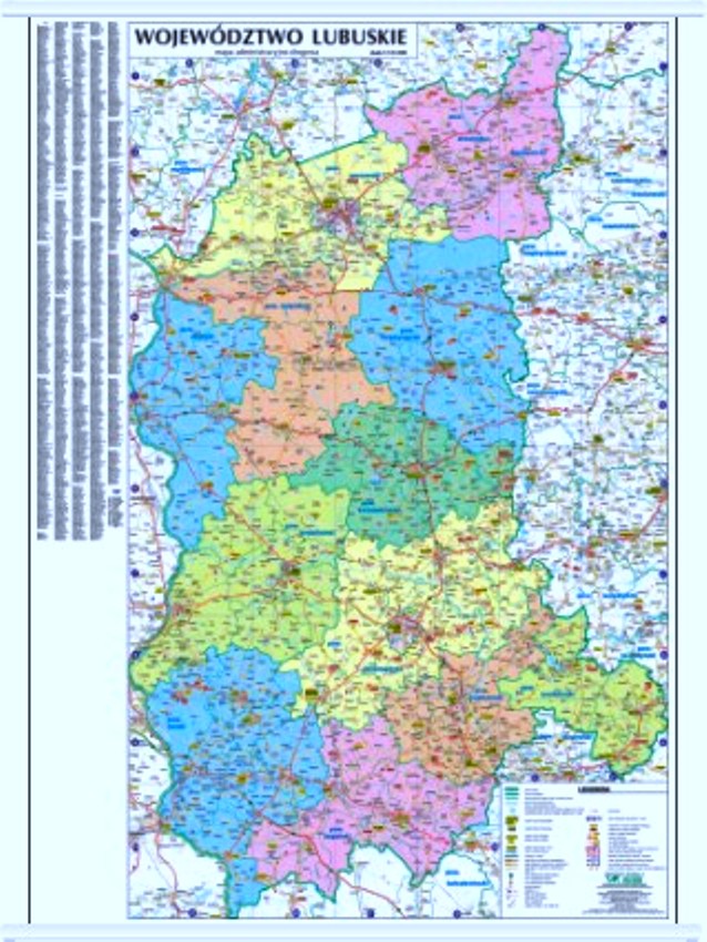 Mapa Województwo LUBUSKIE