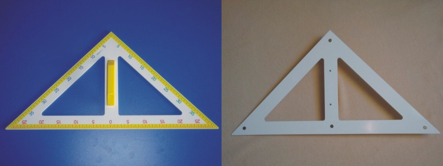 Trójkąt tablicowy 45 stopni PVC magnetyczny