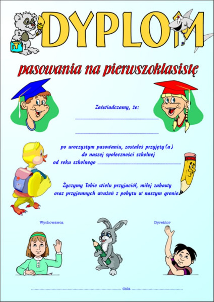 Dyplom pasowania na ucznia 1