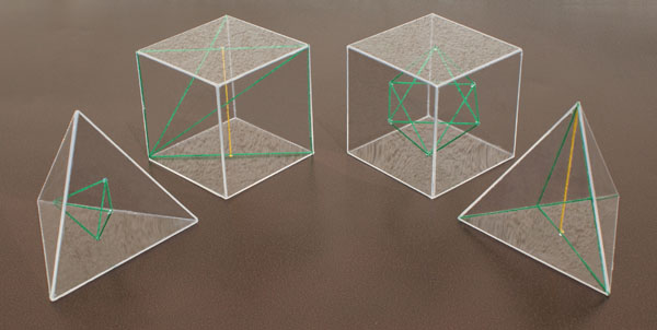 Bryły geometryczne - wielosciany foremne 4 sztuki