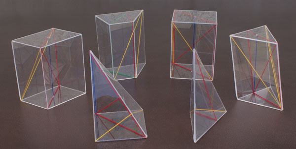 Bryły geometryczne - wielosciany nieregularne 6 sztuk