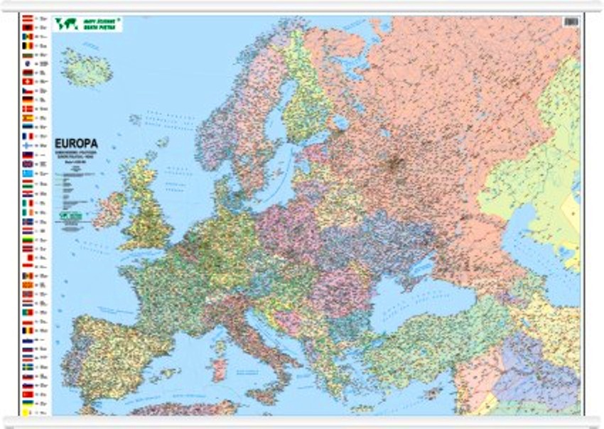 Mapa- Europa- polityczno-drogowa