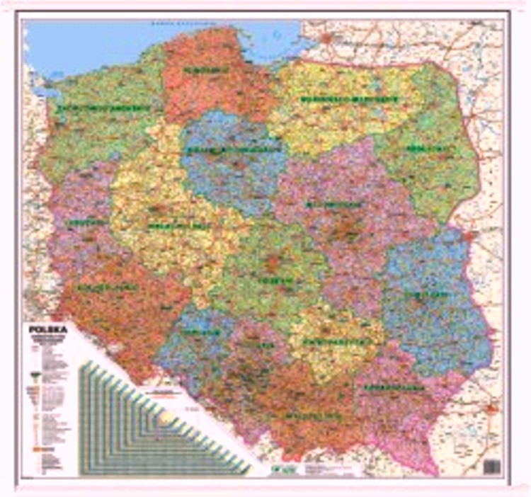 Mapa Polska administracyjno -drogowa