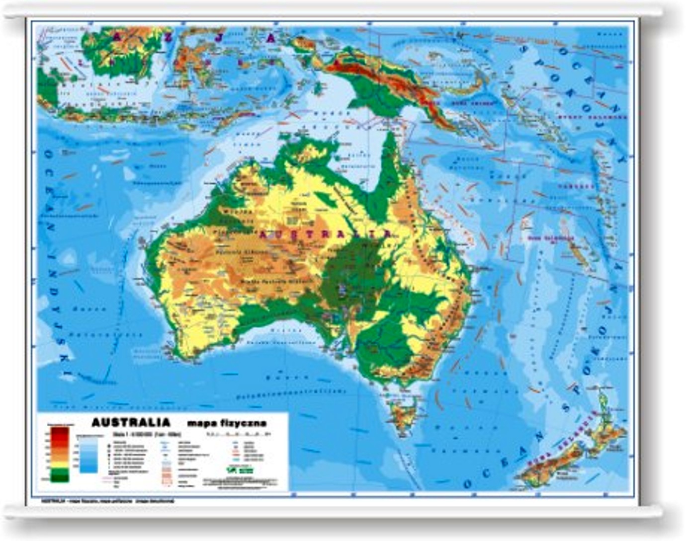 Mapa- Australia - fizyczna