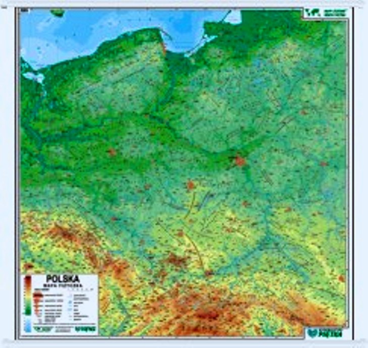 Mapa- Polska- fizyczna