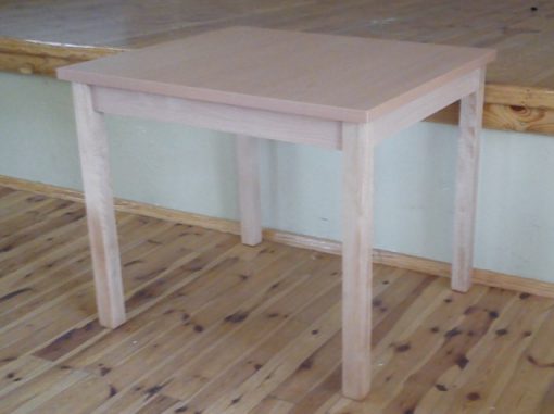 Stół świetlicowy drewniany na nogach drewnianych 80 x 90 75h blat 28 mm